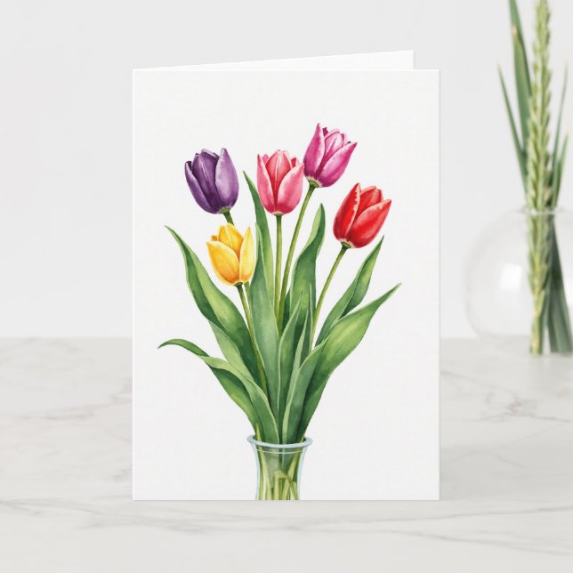 Carte de bouquet de fleurs éclatantes (Devant)