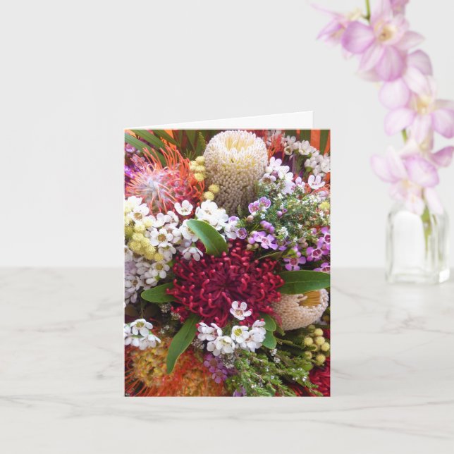 Carte de bouquet de fleurs florales australiennes (Orchidée)