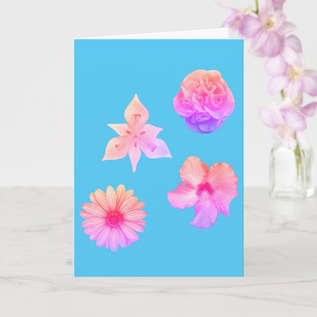 Carte de bouquet de fleurs pastel (Orchidée)