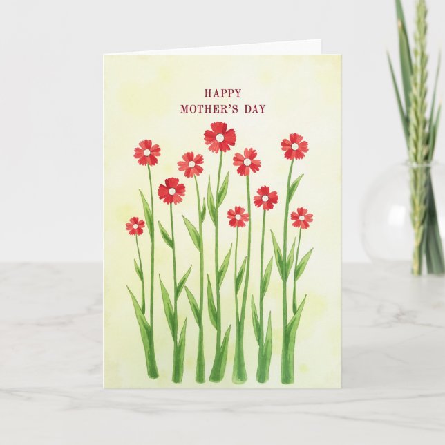Carte de bouquet de fleurs pour la fête des mères (Devant)
