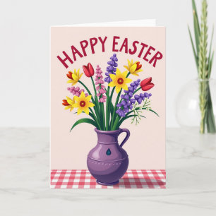 Carte de bouquet de fleurs printanières