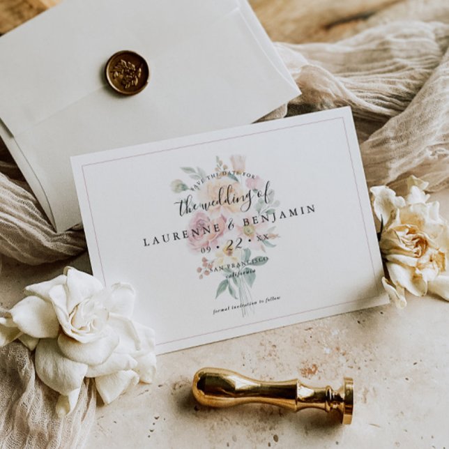 Carte de bouquet de mariage - Épargnez la date - D (Créateur téléchargé)