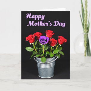 Carte de bouquet de roses en velours