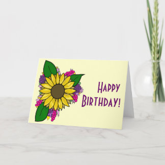 Carte de bouquet de tournesol - Joyeux anniversair