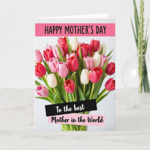 Carte de bouquet de tulipes à pois