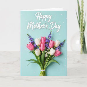 Carte de bouquet de tulipes pour la fête des mères