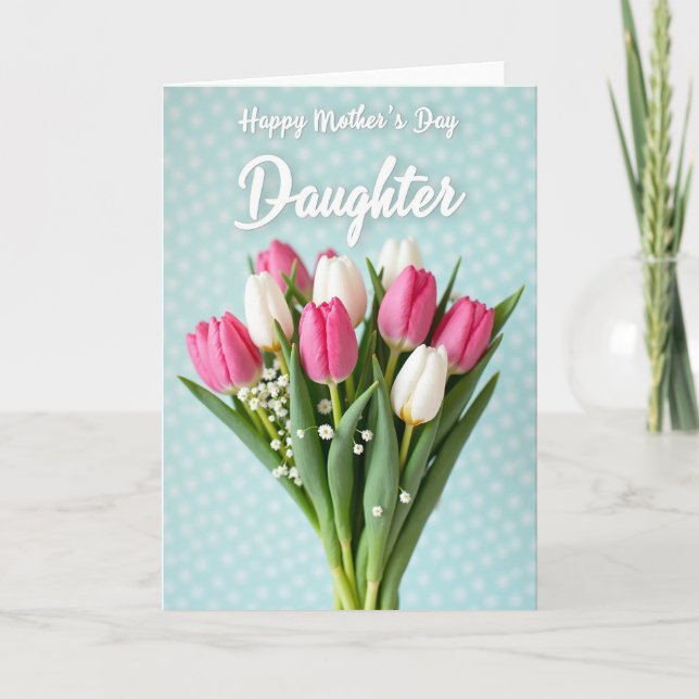 Carte de bouquet floral à pois (Devant)
