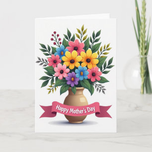 Carte de bouquet floral poli