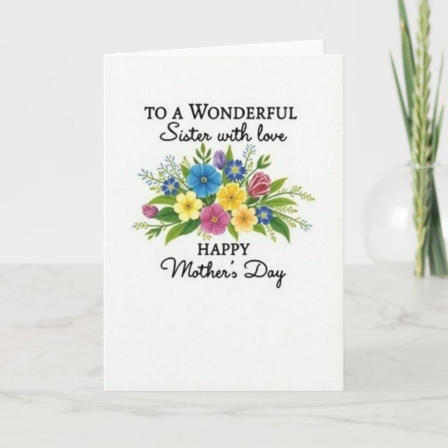 Carte de bouquet printanier rayé (Devant)
