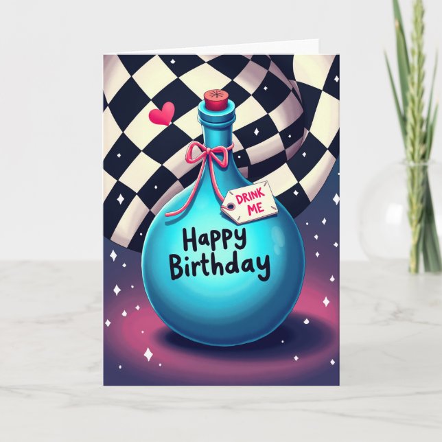 Carte de bouteille d'eau Aqua pour anniversaire (Devant)