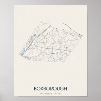 Carte de Boxborough Massachusetts Poster