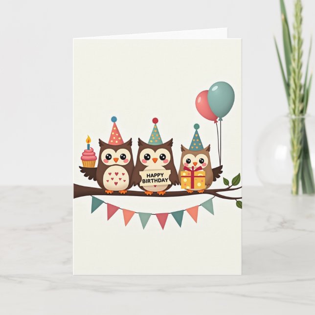 Carte de branche d'anniversaire de Owlet (Devant)
