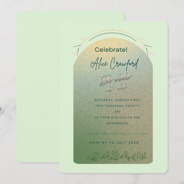 Carte de brunch de mariage personnalisable avec ar (Devant / Derrière)