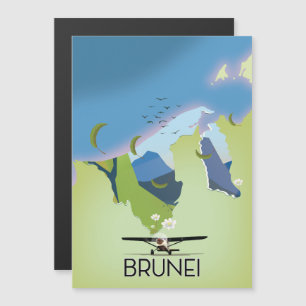 Carte de Brunei affiche voyage