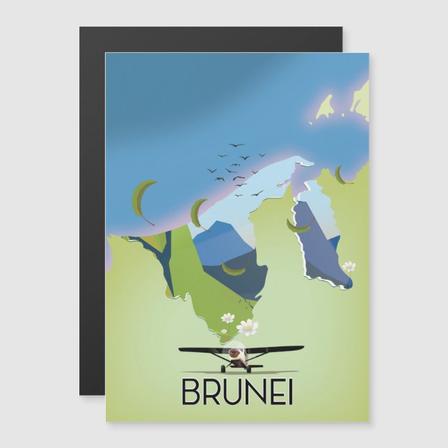 Carte de Brunei affiche voyage (Devant / Derrière)