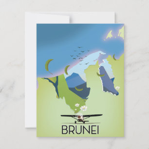 Carte de Brunei affiche voyage