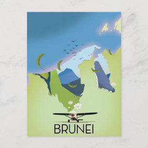 Carte de Brunei affiche voyage