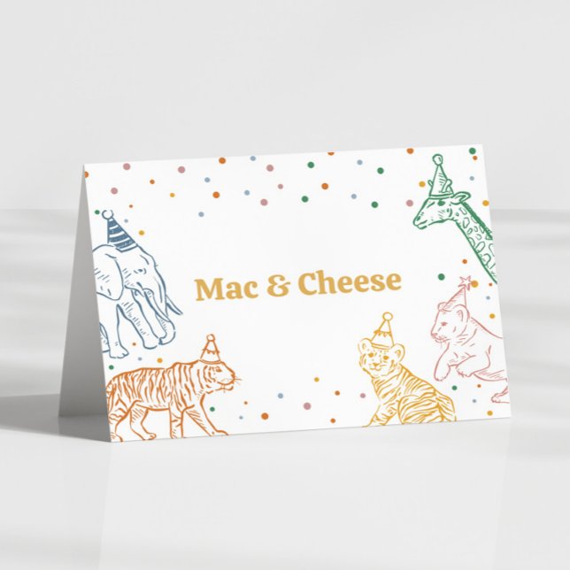 Carte de buffet d'anniversaire Safari Animaux sauv (Créateur téléchargé)