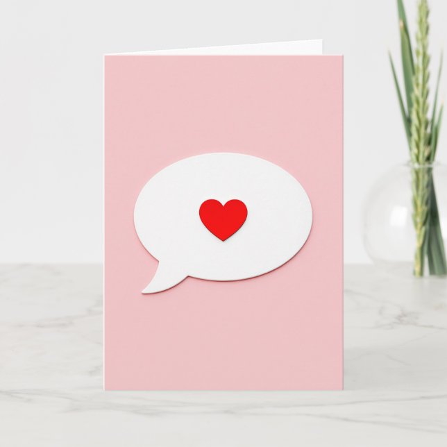 Carte de bulle de dialogue en forme de cœur (Devant)