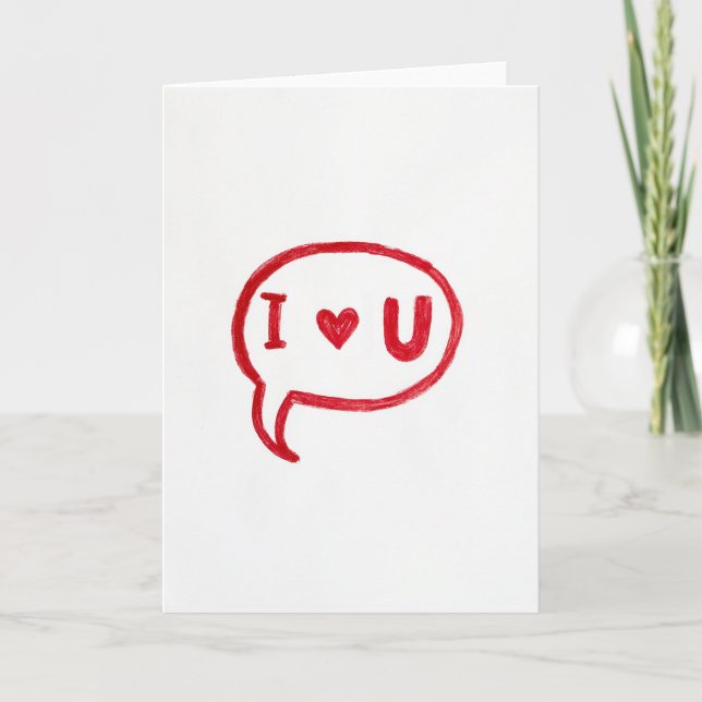 Carte de bulle de dialogue 'Je t'aime' (Devant)