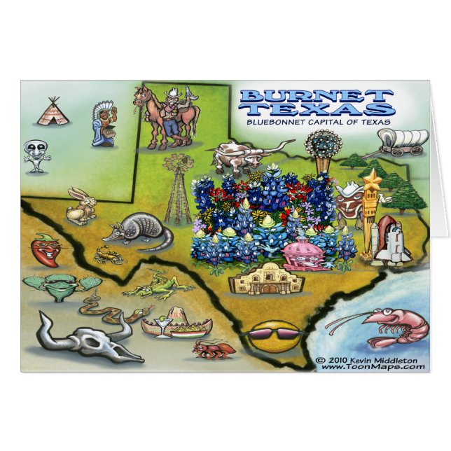 Carte de Burnet TEXAS (Devant horizontal)