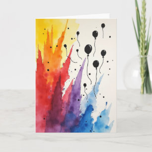Carte de Burst à l'aquarelle joyeuse