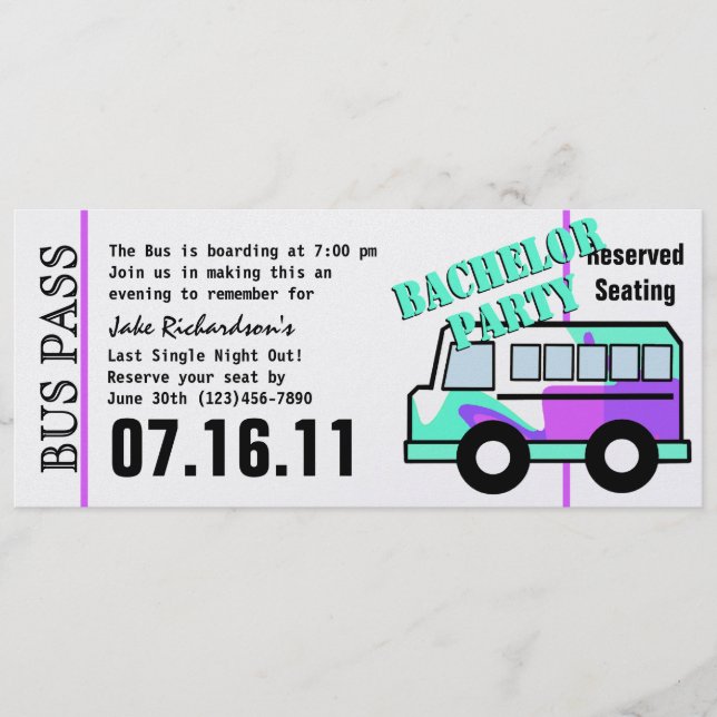 Carte de bus de la fête du baccalauréat (Devant)