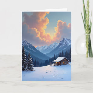 Carte de cabane pour la fête des pères pittoresque