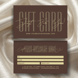 carte de cadeau d'affaires de typographie de scrip