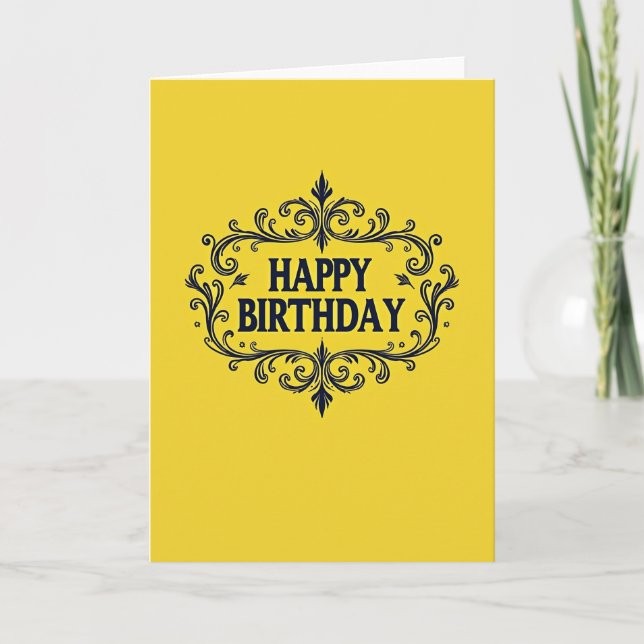 Carte de cadre d'anniversaire doré (Devant)