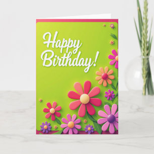 Carte de cadre d'anniversaire vert citron