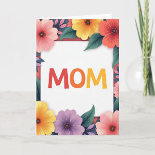 Carte de cadre floral de maman lumineuse