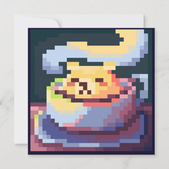 Carte de café la plus douce en pixel art, Pixel Ar (Devant)