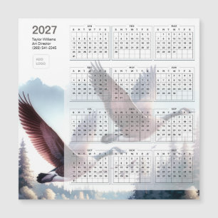 Carte de calendrier de l'entreprise d'oies canadie