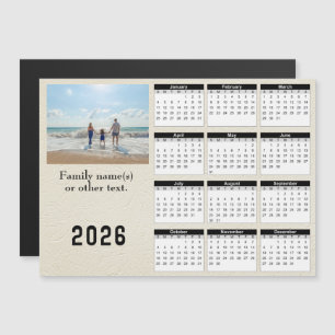 Carte de calendrier magnétique 2026 personnalisabl