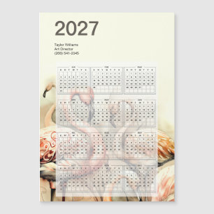 Carte de calendrier tropical 2027 à troupeau de fl