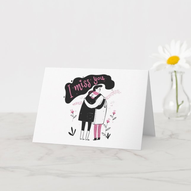 Carte de câlin et d'absence, Carte d'amour adorabl (Petite plante)