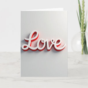 Carte de calligraphie d'amour classique