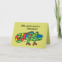 Carte de caméléon de fête des pères