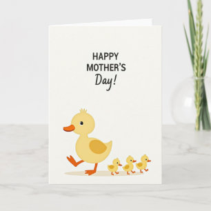 Carte de canard de la fête des mères joyeuse