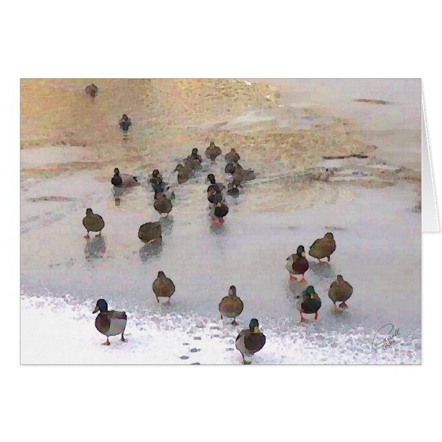 Carte de canard d'hiver (Devant horizontal)