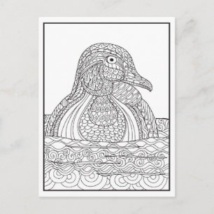 Carte de canard noir et blanc