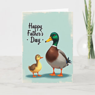 Carte de canard pour la fête des pères adorés