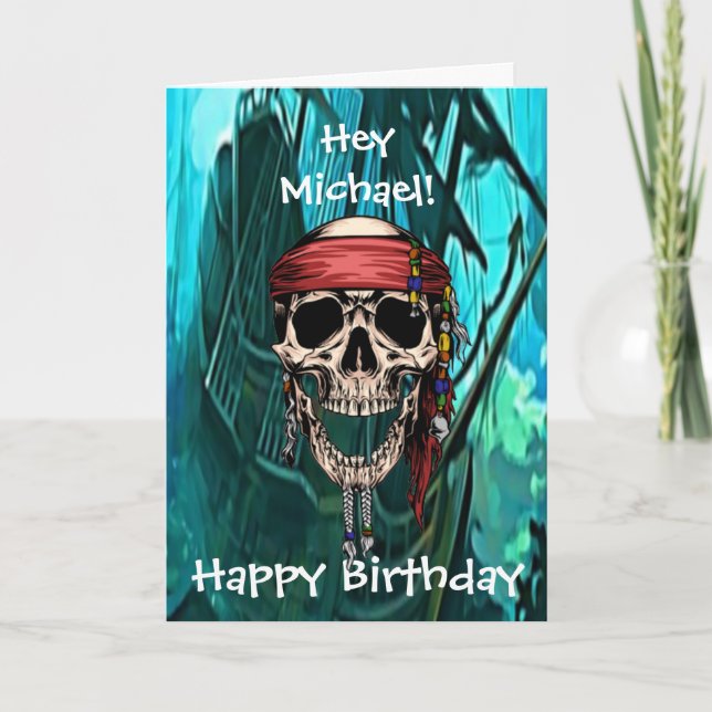 Carte de capitaine du navire à crâne de pirate (Devant)