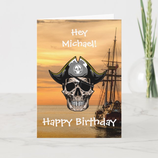 Carte de capitaine Jolly Roger Pirate (Devant)