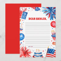Carte de capsule temporelle d'anniversaire patriot