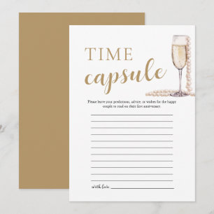 Carte de capsule temporelle Gold Elegant Perles et