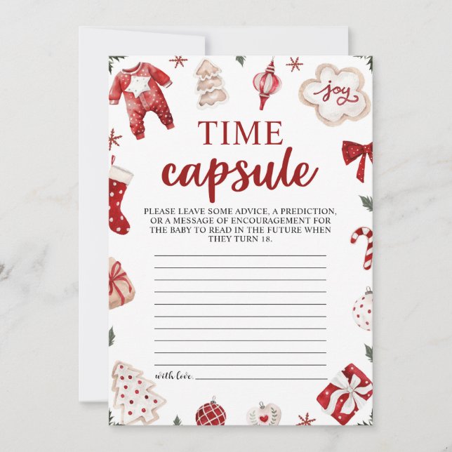 Carte de capsule temporelle pour baby shower de No (Devant)
