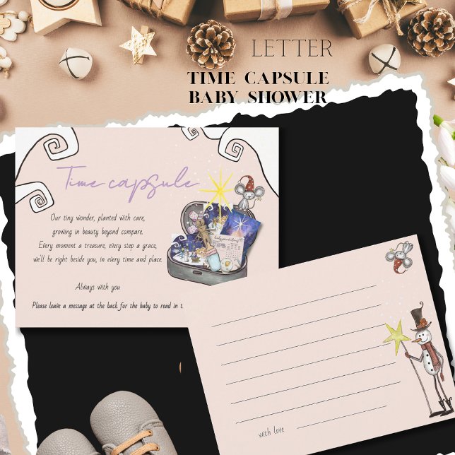 Carte de capsule temporelle pour Baby Shower de vi (It Takes a Village Baby Shower Time Capsule Card)