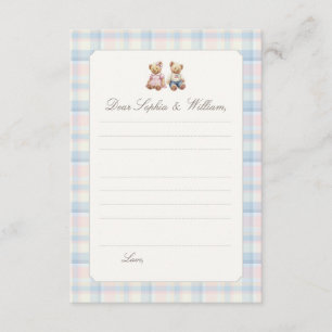 Carte de capsule temporelle pour jumeaux Beary Fir